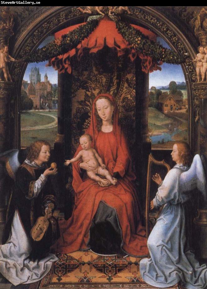 Hans Memling Madonna Enthroned with Child and Two Angels